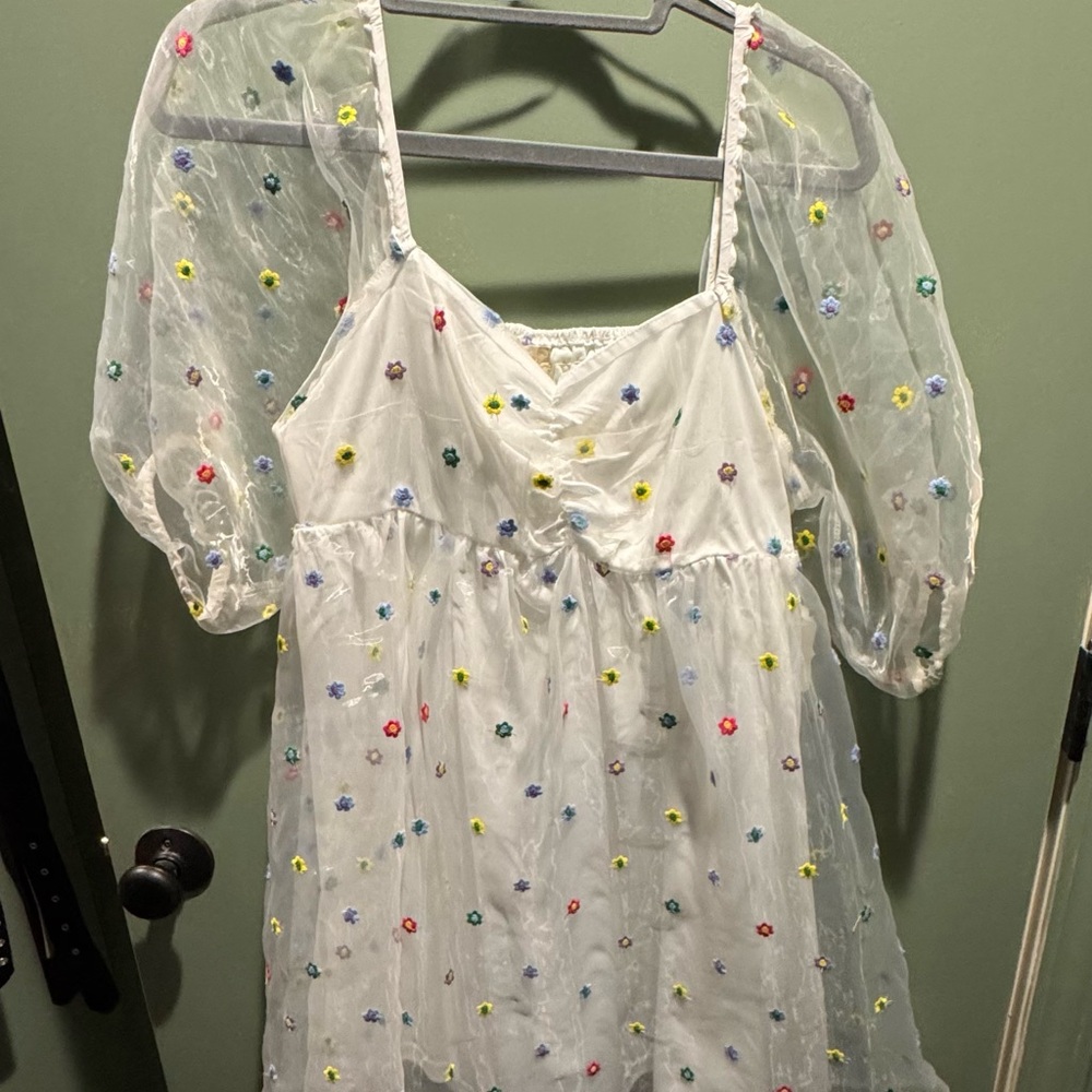 Altar’d State Floral Embroidered Sheer Dress
